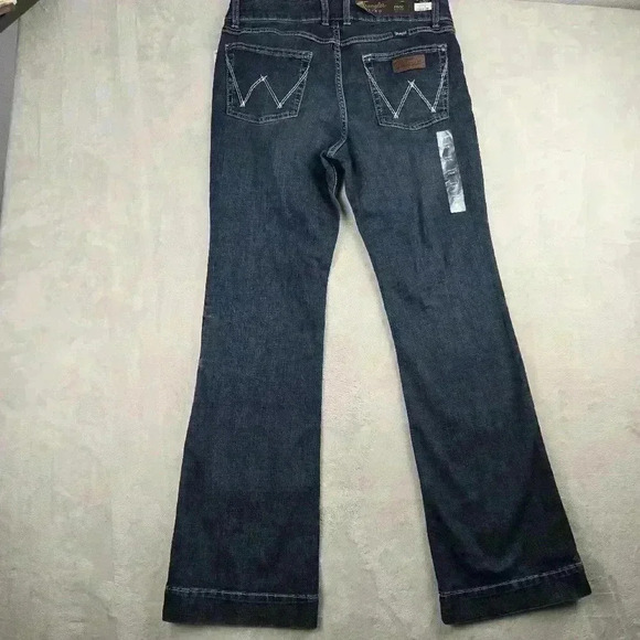 Wrangler Retro High Rise Trouser Flare Boot Cut Baggy Jeans - Picture 2 of 11